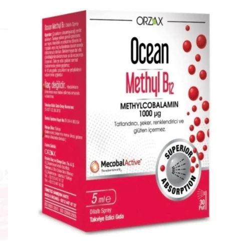 Orzax Ocean Methyl B12 Sprey 1000 mg 5 ml