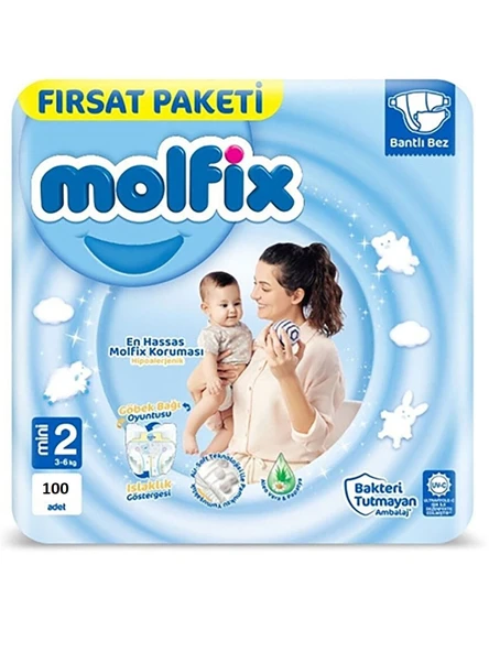 Molfix 2 Numara Mini 100'lü Bebek Bezi