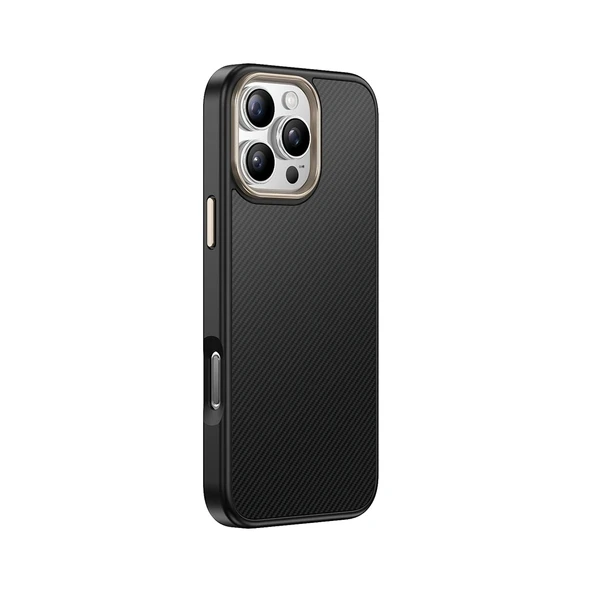 Apple iPhone 16 Pro Max Kılıf M-safe Şarj Özellikli Karbon Fiber Görünümlü Redclick Antina Kapak - 5