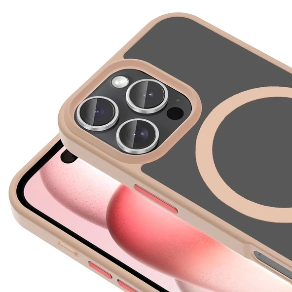 Apple iPhone 16 Pro Max Kılıf M-safe Şarj Özellikli Mat Arka Yüzey Zore Sio Kapak - 9