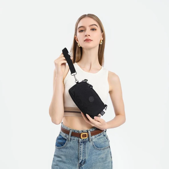 Minik Boy Krinkıl Kumaş Kadın Postacı Çantası Smart Bags 3268 - 6