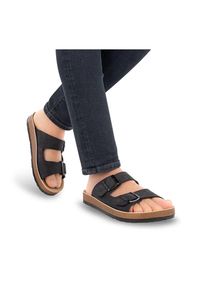 Muya Allen 31330-001 Anatomik Taban Erkek Terlik Siyah 40-45 - Resim 3