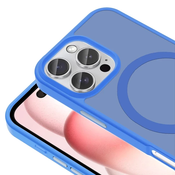 Apple iPhone 16 Pro Max Kılıf M-safe Şarj Özellikli Mat Arka Yüzey Zore Sio Kapak - 11