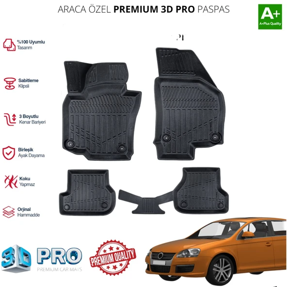 JETTA ARACA ÖZEL 3D PASPAS 2008 2009 2010 ürün görseli 1