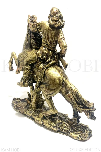 KIZILDERELİ AT ÜSTÜNDE HEYKEL 28CM - 4
