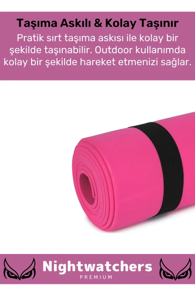 Premium Su Geçirmez Konforlu Taşıma Askılı Çift Taraflı Zemin Çadır Uyku Kamp Matı Yer Minderi 10mm - 2