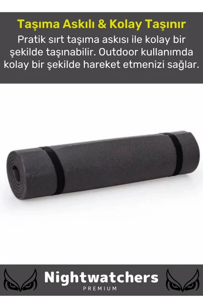 Premium Su Geçirmez Konforlu Taşıma Askılı Çift Taraflı Zemin Çadır Uyku Kamp Matı Yer Minderi 6,5mm - 2