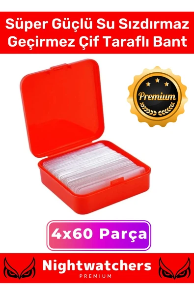 Deluxe Süper Güçlü Yapışkan Kolay Çıkarılabilir Çok Amaçlı 60 Parça Çift Taraflı Şeffaf Bant 4 Adet