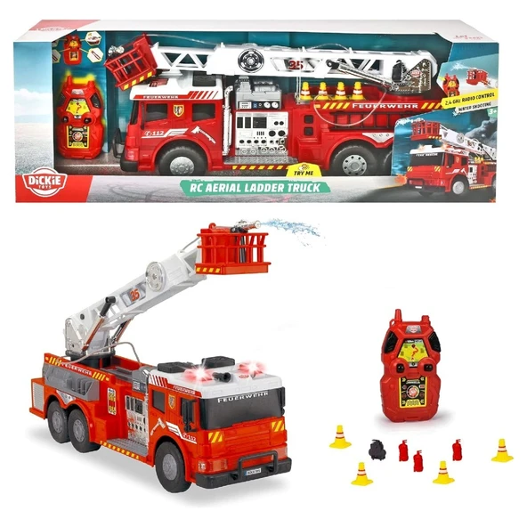 Dickie Rc Aerial Ladder Truck Merdivenli İtfaiye Aracı 2.4 Ghz Sesli Işık ve Su Püskürtme 62 Cm - 7
