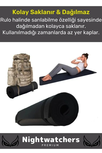 Premium Su Geçirmez Konforlu Taşıma Askılı Çift Taraflı Zemin Çadır Uyku Kamp Matı Yer Minderi 16mm - 5