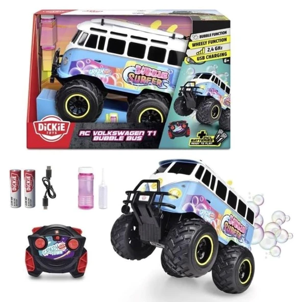 Dickie 1:20 Rc Volkswagen T1 Bubble Bus 2.4 Ghz 6 km/s  Işıklı Usb Şarj 30 Cm - 1