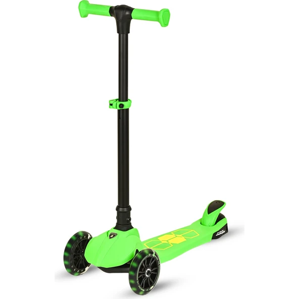LAMBORGHINI  L5 Katlanabilir Işıklı 3 Tekerlekli Çocuk Scooter Yeşil - 4