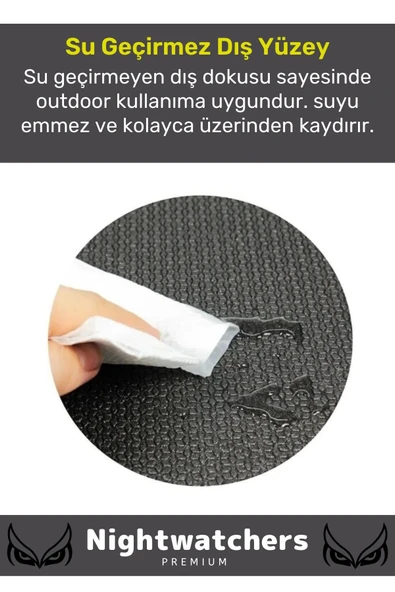 Premium Su Geçirmez Konforlu Taşıma Askılı Çift Taraflı Zemin Çadır Uyku Kamp Matı Yer Minderi 16mm - 4