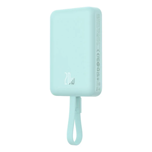 Baseus Magnetic Mini Wireless Fast Charge Power Bank iP Edition 10000mAh 20W Peppermint Blue（With Simple Series Charging Cable Type-C to Type-C (20V/3A) 30cm White) - 3
