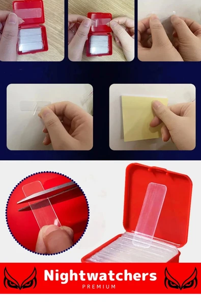Deluxe Süper Güçlü Yapışkan Kolay Çıkarılabilir Çok Amaçlı 60 Parça Çift Taraflı Şeffaf Bant 4 Adet - 6