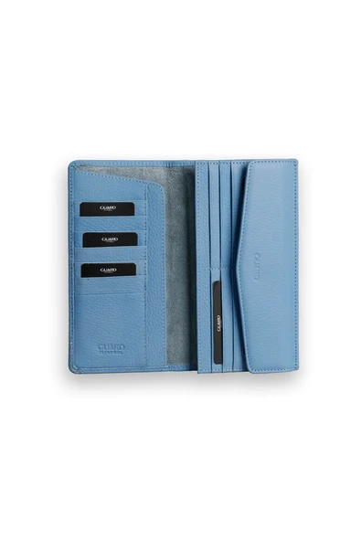 Guard Buz Mavisi Hakiki Deri Telefon Girişli Kadın Cüzdanı - GRD250412WT1740 - Resim 2