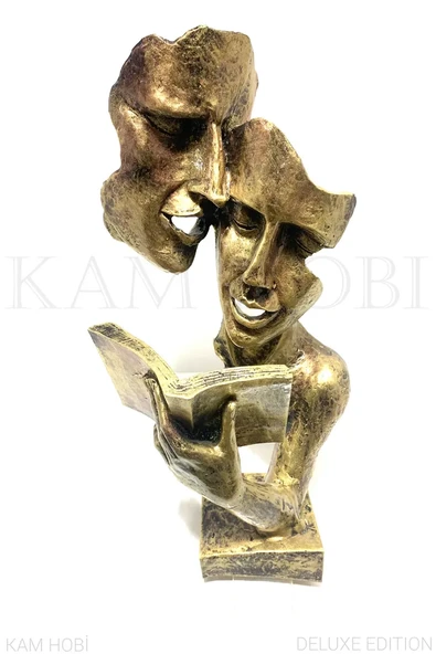 KİTAP OKUYAN ÇİFT YÜZ BİBLO 35CM