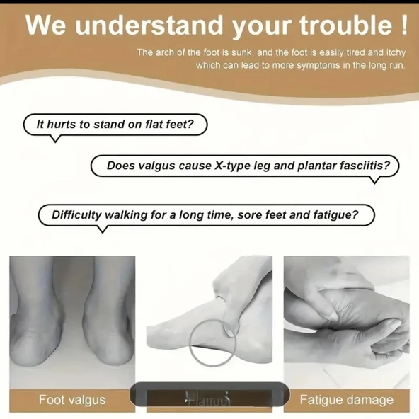 İçe Basma ,Düz Ve Çukur Tabanlar İçin Hakiki Deri Ortopedik Tabanlık- Naturel - 6