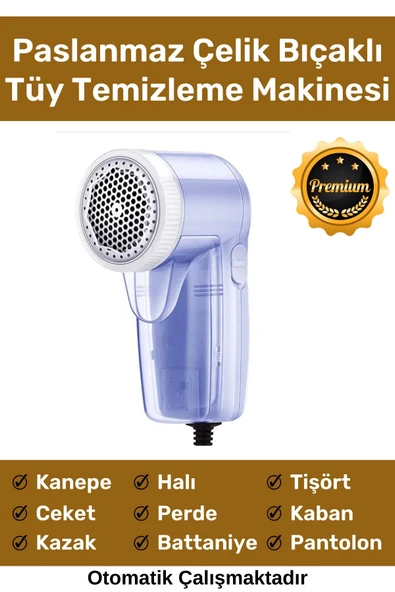 Deluxe Şarjlı Kablolu Tiftik Kazak Tüy Toz Takım Elbise Halı Otomatik Mavi Tüy Temizleme Makinesi