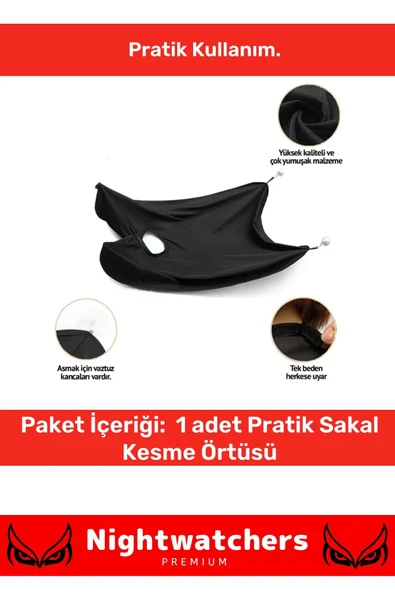 Deluxe Pratik Vakumlu Aynaya Yapıştırma Aparatlı Evde Saç Sakal Kesme Siyah Tıraş Örtüsü - 4