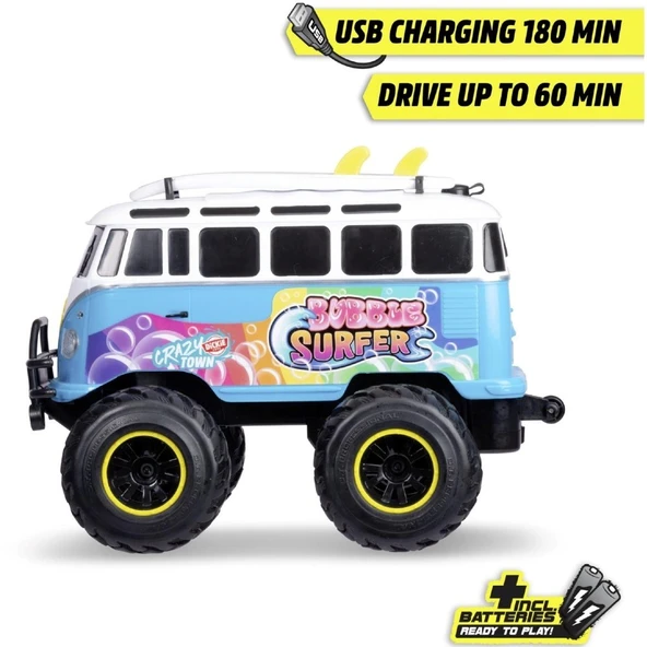 Dickie 1:20 Rc Volkswagen T1 Bubble Bus 2.4 Ghz 6 km/s  Işıklı Usb Şarj 30 Cm - 5