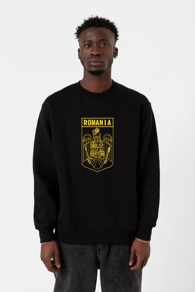 Romania Coat Arms Siyah Erkek 2ip Sweatshirt