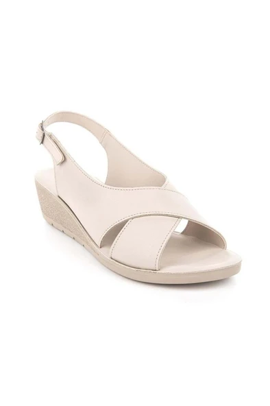 Muya Vienza 31028-551 Anatomik Taban Kadın Sandalet Full Krem 36-40