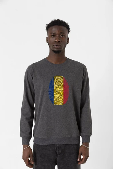 Romania Fingerprint Füme Erkek 2ip Sweatshirt - 1