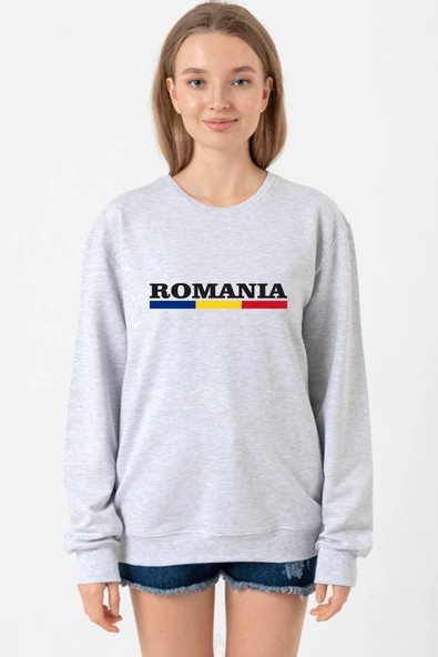 Romania Flag Lettern Grimelanj Kadın 2ip Sweatshirt ürün görseli