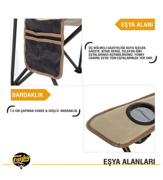 V2 Toprak Lüks Kamp Sandalyesi - Resim 6