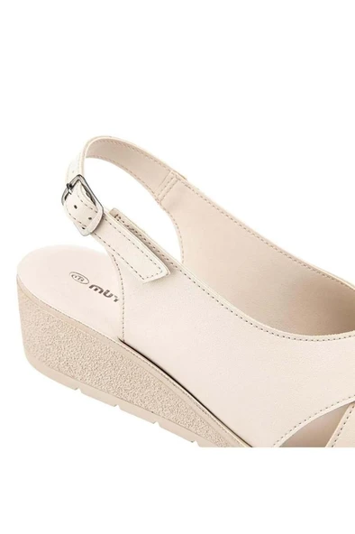 Muya Vienza 31028-551 Anatomik Taban Kadın Sandalet Full Krem 36-40 - 3