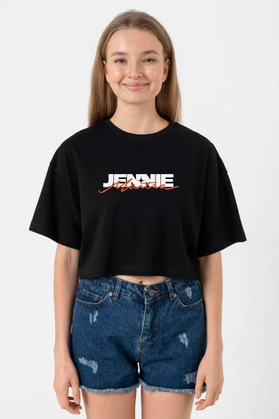 Jennie Mantra Siyah Kadın Crop Tshirt