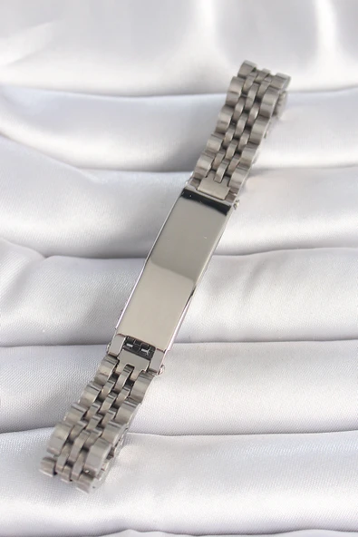 Gümüş Renk Zincir Künye Model Erkek Bileklik - EBJ250412W32624 - 2