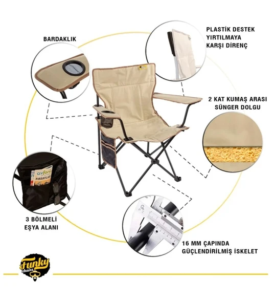 V2 Toprak Lüks Kamp Sandalyesi - Resim 5