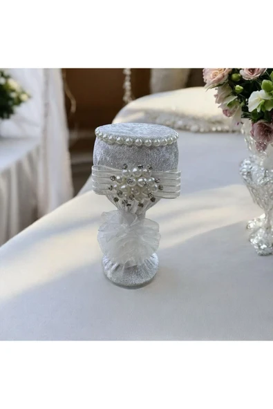 Butik Center BUTİKCENTER Beyaz Düğün Nikah Takı İçin İğnelik, Kına Gecesi Gelin Damat Söz Nişan Sünnet İğnedanlık