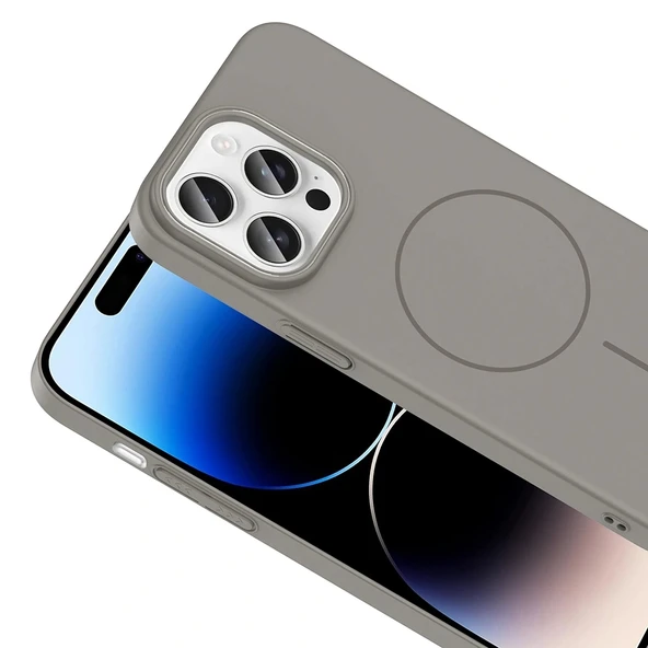 Apple iPhone 14 Pro Max Kılıf Magsafe Şarj Özellikli Redclick Ruby Silikon Kapak - Resim 7