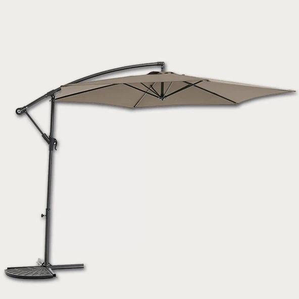 Parasol Şemsiye Krem Çap: 300 cm - 14 kg - Eğilebilme Özelliği - Ayak Çapı: 48 cm - Polyester