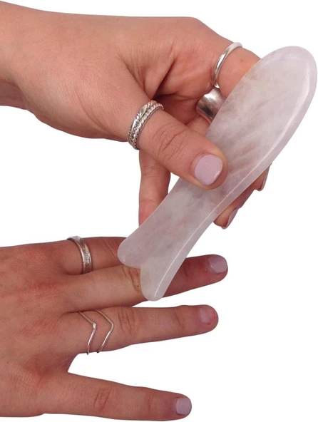 Gül Kuvars Gua Sha Yüz Vücut Masaj Aleti Doğal Taş Çakra - 3