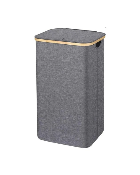 Kumaş Kirli Çamaşır Sepeti Katlanır 100 Litre Bambu Çerçeveli