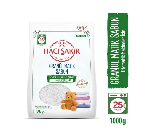 Hacı Şakir Granül Matik Sabun 1000G Doğal İçerik ürün görseli