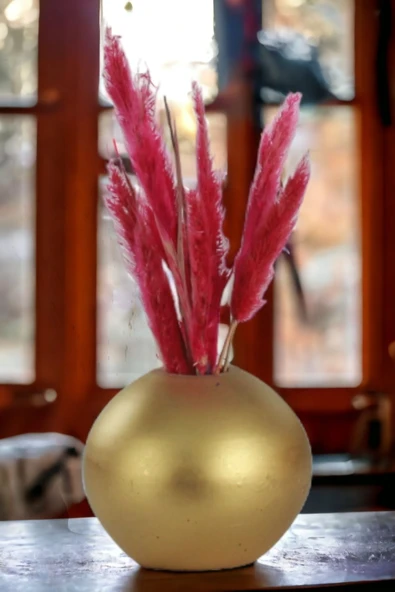 Dekoratif Vazo El Yapımı Altın Renk Model 17 ürün görseli 1