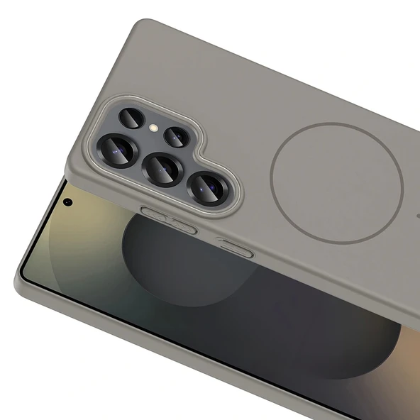 Galaxy S25 Ultra Kılıf Magsafe Şarj Özellikli Redclick Ruby Silikon Kapak - Resim 7