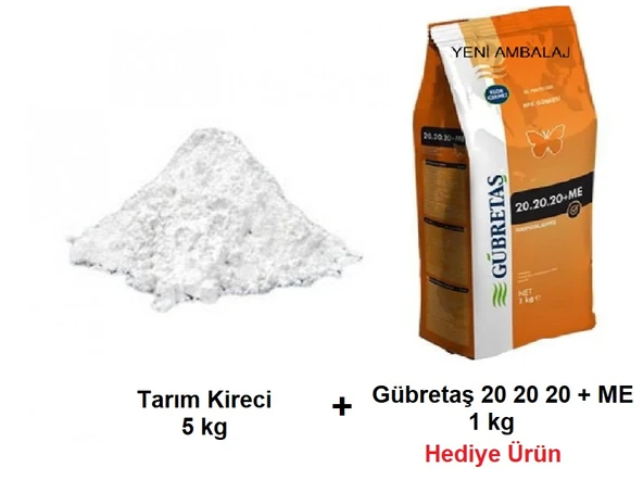 1 Kg Tarım Kireci alana 1 Kg Gübretaş 20-20-20 Hediye