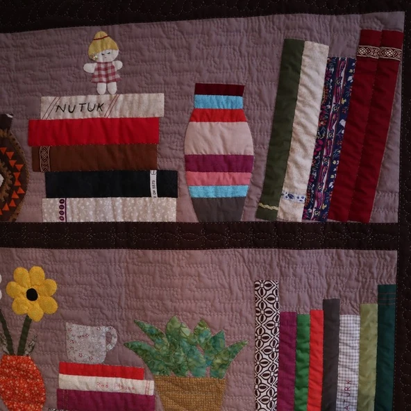 Patchwork Üç Raf Kitaplık Duvar Panosu - 5
