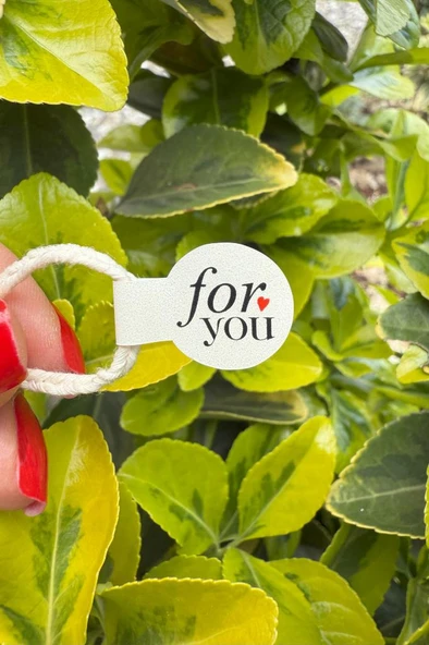 For You Model2 Krem Rengi İp Fitil Etiketi 100 Adet - 2
