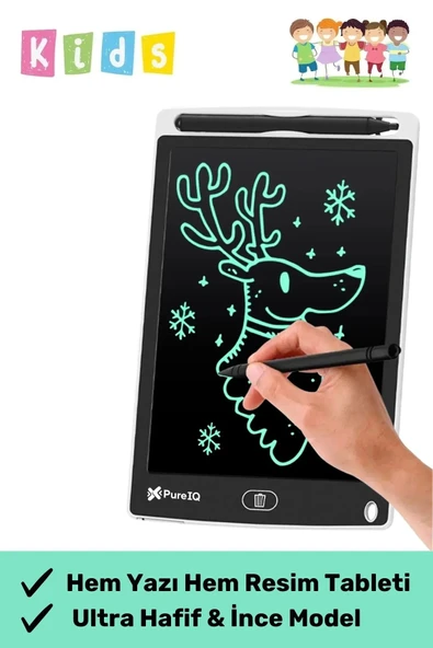 Premium Lcd Ekranlı Kalemli Dijital Çizim Tableti Yazı Tahtası Boyama Resim 8,5 Inç Akıllı Tablet