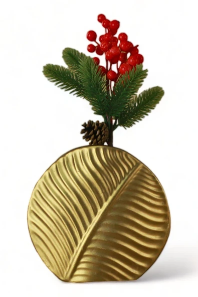 Vazo Küçük Vazo Masa Üstü Vazo Ev Dekorasyon Vazo Altın Renk Model 29 ürün görseli 1