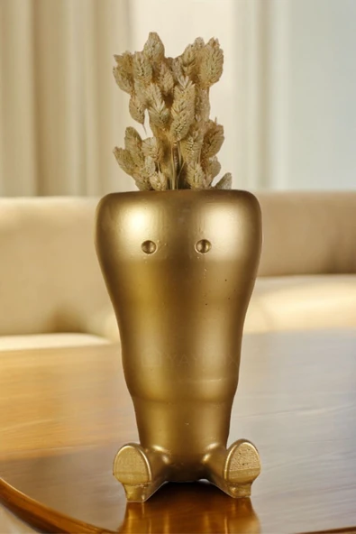 Dekoratif Vazo El Yapımı Altın Renk Model 39 ürün görseli 1