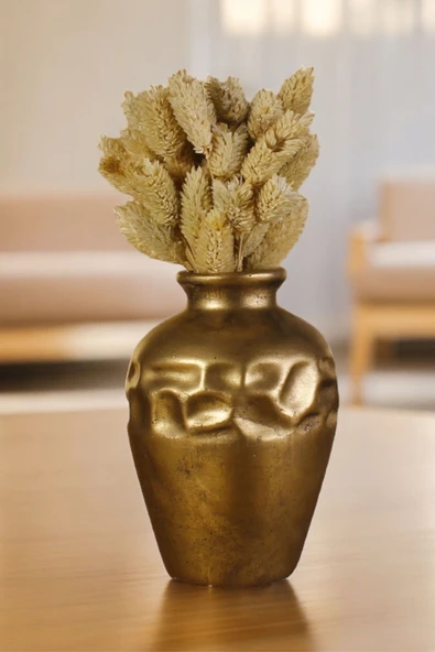 Dekoratif Vazo El Yapımı Altın Renk Model 46 - Resim 7