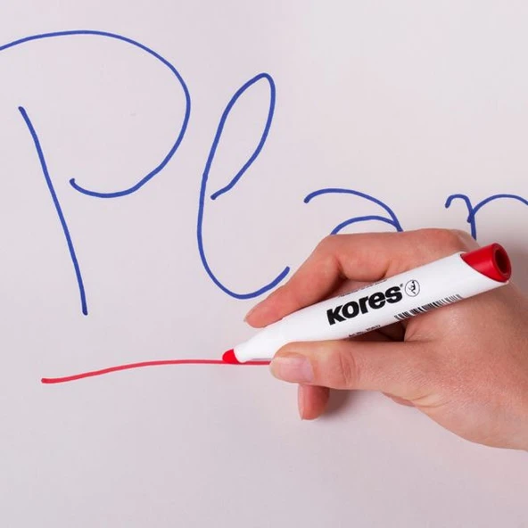 Kores WhiteBoard & K Marker Yuvarlak Uç Kırmızı Doldurulabilir - 5